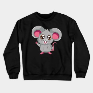 Kawaii grey mouse Crewneck Sweatshirt